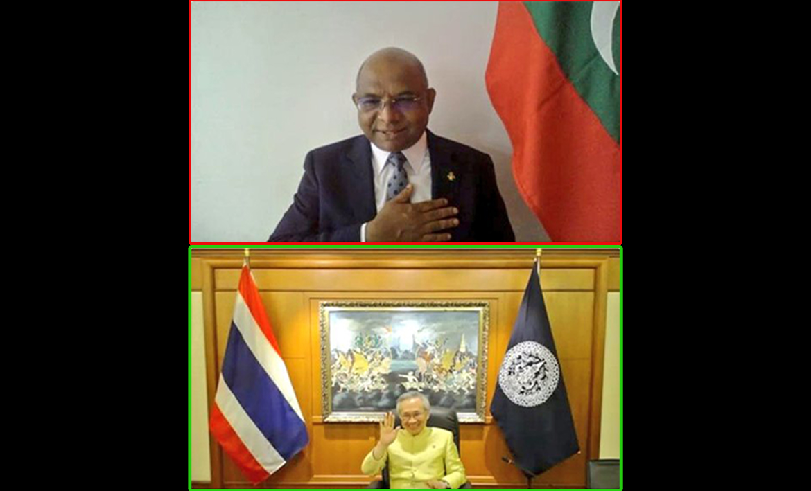 ތައިލެންޑްގެ ޚާރިޖީ ވަޒީރާއި މިނިސްޓަރ ޝާހިދު ވަރޗުއަލްކޮށް ބައްދަލުކުރައްވައިފި