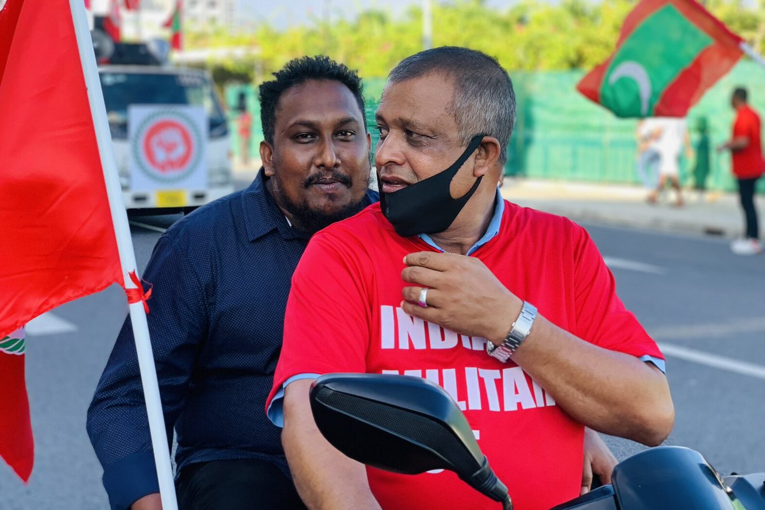 އިންޑިއާ ސިފައިން ބޭލުމަށް ގޮވާލާ ހިނގާލުމުގައި މެމްބަރު ނަޝީދު ބައިވެރިވެއްޖެ