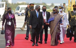 ބަންގްލަދޭޝްގެ ބޮޑުވަޒީރު ޝައިޚް ޙަސީނާ ރާއްޖެ ވަޑައިގެންފި