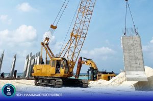 ހަނިމާދޫ ބަނދަރު މަޝްރޫޢު: ކޮންކްރީޓް ގަލުގެ ތިންވަނަ ޝިޕްމަންޓް އެރަށަށް ގެންގޮސްފި