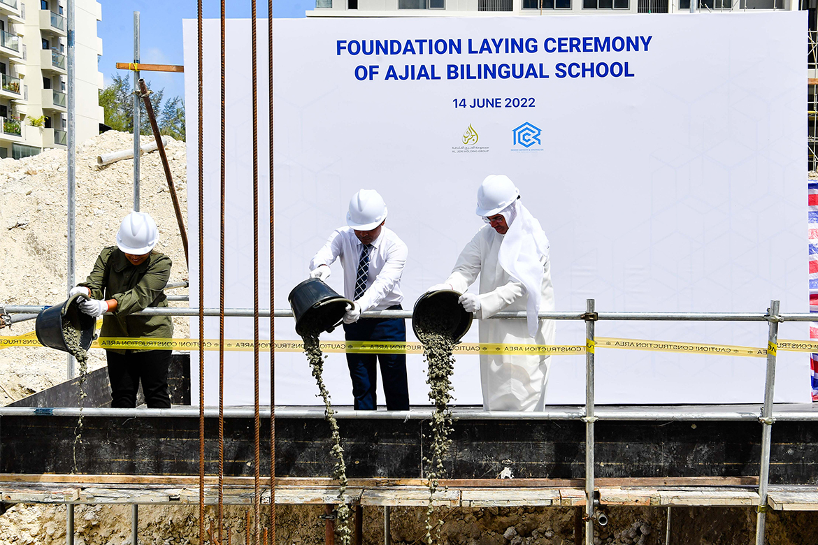 ކުވޭތުގެ ކުންފުންޏަކުން ހުޅުމާލޭގައި އިމާރާތްކުރާ، އިނގިރޭސިއާއި އަރަބި މީޑިއަމް ސްކޫލްގެ ބިންގާއަޅައިފި