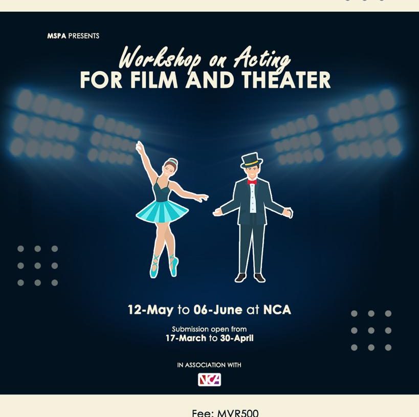 މެއި މަހު އެކްޓިންގ ވޯރކްޝޮޕް އެއް ފަށަނީ