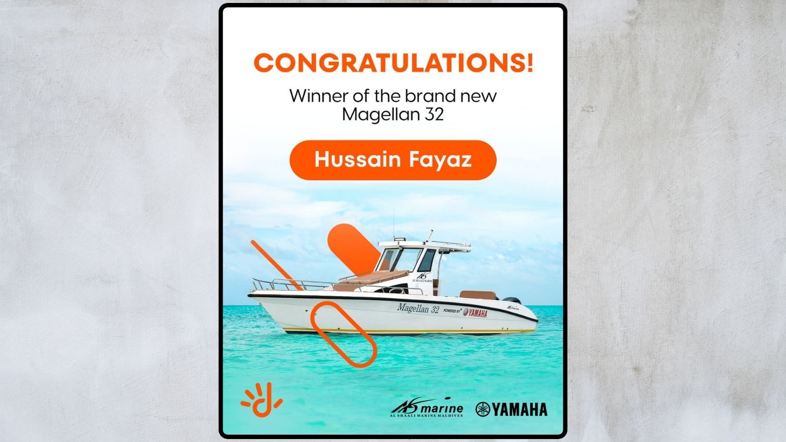 ދިރާގުގެ "ވިން އަ ސްޕީޑް ބޯޓް" ޕްރޮމޯޝަންގެ ނަސީބުވެރިޔަކީ ހުސައިން ފަޔާޒު