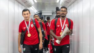 ސާފްގެ ރަންތަށި ހިއްލާލައި، ފަޚުރުވެރި ކާމިޔާބީއަކާއެކު ޤައުމީ ފުޓްސަލް ޓީމު ރާއްޖެ އަތުވެއްޖެ