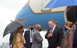 އެމެރިކާގެ ސެކްރެޓަރީ އޮފް ސްޓޭޓް މައިކް ޕޮމްޕެއޯ ރާއްޖެ ވަޑައިގެންފި