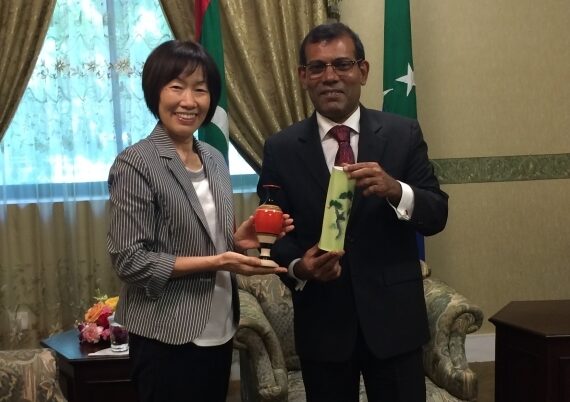 ޖަޕާނުން ފޯރުކޮށްދޭ އެހީތެރިކަމަށް ރައީސް ނަޝީދުގެ ޝުކުރު