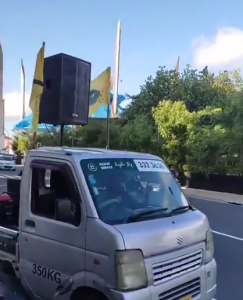 ބަރުލަމާނީ ކެމްޕޭން އިއުލާން ކުރުމަށް މާލެތެރޭގައި ދުއްވަމުންދިޔަ ޕިކަޕް ހުއްޓުވައިފި