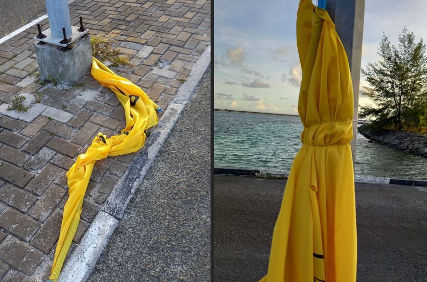 ފޭދޫގައި ދަމާފައިހުރި ފައްޔާޟުގެ ކެމްޕެއިން ބެނާތަކެއް ކަނޑާލައި، ގެއްލުންދީފި
