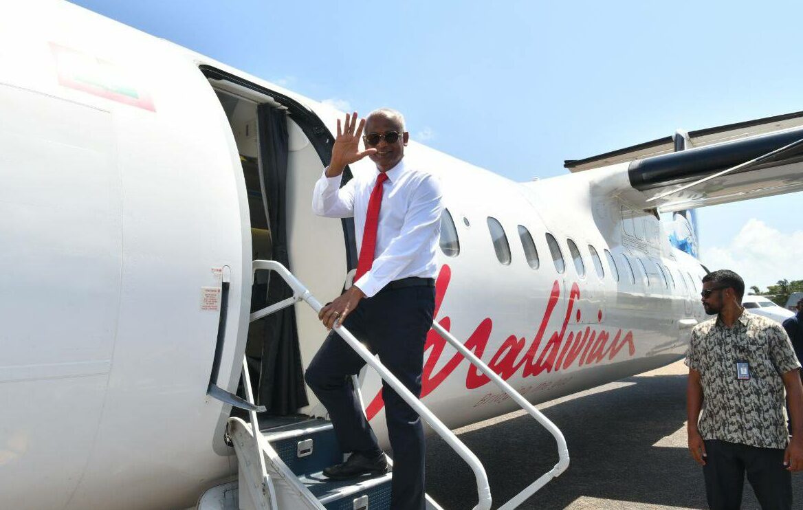 ބޮޑު ތިލަދުންމަތީ ދަތުރު ނިންމަވާލެއްވުމަށްފަހު ރައީސް މާލެ ވަޑައިގެންފި