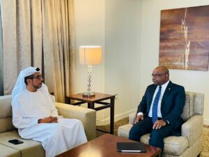 ޚާރިޖީ ވަޒީރު ޢަބްދުﷲ ޝާހިދު ރަސްމީ ދަތުރުފުޅެއްގައި ޔޫއޭއީއަށް ވަޑައިގެންފި