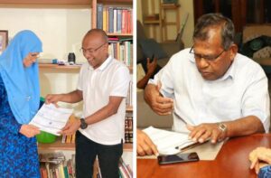 ނަޝީދުގެ މަންމައާއި، ބައްޕަ "ދަ ޑިމޮކްރެޓްސް" އަށް ސޮއިކޮށްފި