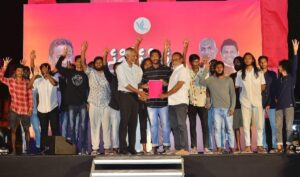 ގުރައިދޫ ގިނަ އަދަދެއްގެ ޒުވާނުން މުއިއްޒުއަށް ތާއީދުކޮށް، ޕީޕީއެމްއަށް!