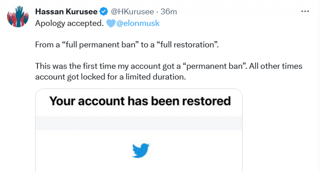 ކުރުސީ އެނބުރި ޓްވިޓާއަށް، އެކްޓިވް ވެއްޖެ!