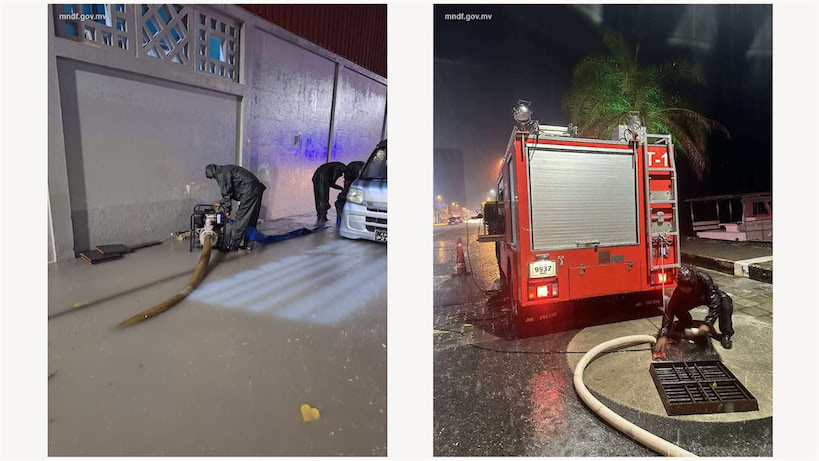 ވާރޭ ވެހި މާލޭގެ ބައެއް މަގުތަކުގައި ފެންބޮޑުވުމާ ގުޅިގެން، ފެން ހިންދުމުގައި އެމްއެންޑީއެފްއިން ކުރިޔަށް ގެންގޮސްފި