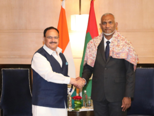 ރައީސް މުއިއްޒު، ބީޖޭޕީގެ ރައީސްއާ ބައްދަލުކުރައްވައިފި