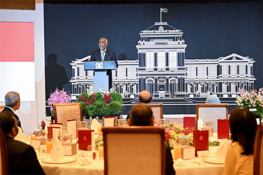 ރައީސުލްޖުމްހޫރިއްޔާގެ ދެކަނބަލުންގެ ޝަރަފުގައި ސިންގަޕޫރުގެ ރައީސްގެ ދެކަނބަލުން ފުރަމާނަ ޖާފަތެއް ދެއްވައިފި