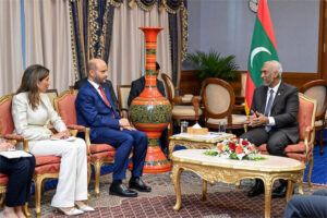 އޮފިޑް ފަންޑް ފޯރ އިންޓަނޭޝަނަލް ޑިވެލޮޕްމަންޓްގެ ރައީސް ރައީސް މުއިއްޒުގެ އަރިހަށް އިޙްތިރާމުގެ ޒިޔާރަތެއް ކުރައްވައިފި