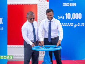 ހުޅުމާލޭގައި ގާއިމުކޮށްފައިވާ 10,000 ޓަނުގެ ފެން ރައްކާކުރެވޭ ތާނގީ ރަސްމީކޮށް ބޭނުންކުރަން ފަށައިފި