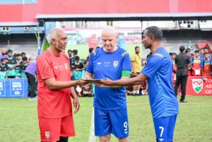 ރާއްޖޭގެ ފުޓުބޯޅައަށް 75 އަހަރު: ރަސްމީ ލޯގޯ ރައީސާއި ފީފާގެ ރައީސް އިފްތިތާޙު ކޮށްދެއްވައިފި