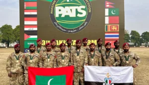 ޕާކިސްތާނުގެ އަސްކަރީ މުބާރާތުން ރަން މެޑަލް ހޯދި ދިވެހި ސިފައިންނަށް ރައީސްގެ ތައުރީފު