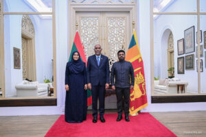 ރައީސް މުޢިއްޒު ސްރީލަންކާ ރައީސްގެ ރަސްމީ ޖާފަތުގައި ބައިވެރިވެ ވަޑައިގެންފި