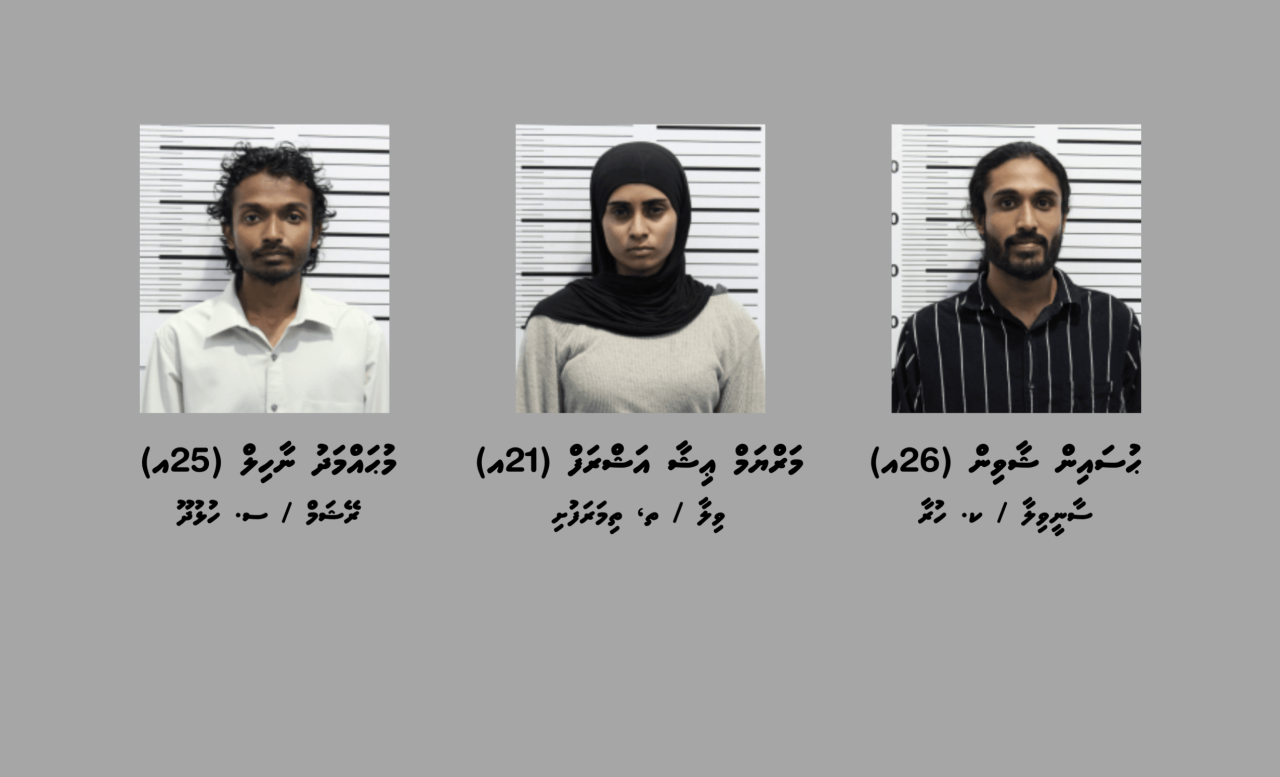 މާލެއިން 1.7 ކިލޯގެ މަސްތުވާތަކެއްޗާއެކު ތިން ޒުވާނަކު ހައްޔަރު ކޮށްފި