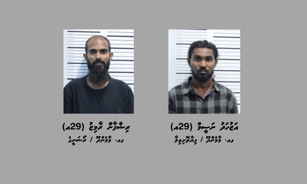 17.7 ކިލޯގެ މަސްތުވާތަކެއްޗާއެކު ޑްރަގް ނެޓްވޯކެއްގެ އިސް ދެ މީހަކު ހައްޔަރަށް