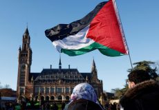 Demonstrations outside the International Court of Justice (ICJ) in The Hague