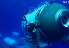 An undated photo of the OceanGate Titan submersible. From OceanGate/FILE