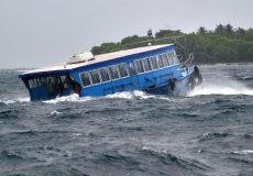 boat in rough sea