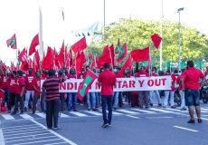 އިންޑިއާ ސިފައިން ބޭލުމަށް ގޮވާލައި ބޭއްވި ހިނގާލުމުގެ ގިނަ އަދަދެއްގެ ބަޔަކު ބައިވެރިވެފައިވޭ، ފޮޓޯ: ޕީޕީއެމް